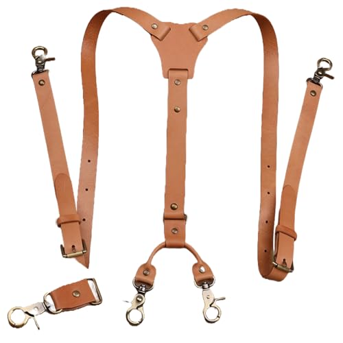 Bretelles en cuir homme BaronHong anti glissement en Y