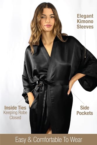 Luxury Artisan Silk Robes For Women, Washable Pure Mulberry Short Kimono4