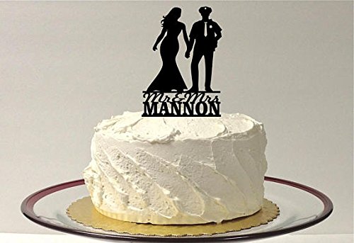 MADE IN THE USA Personalized Policeman and Bride Wedding Cake Topper, Police Cake Topper, Police Wedding Cake Topper, Policeman Cake Topper, Police Man Wedding Cake Topper