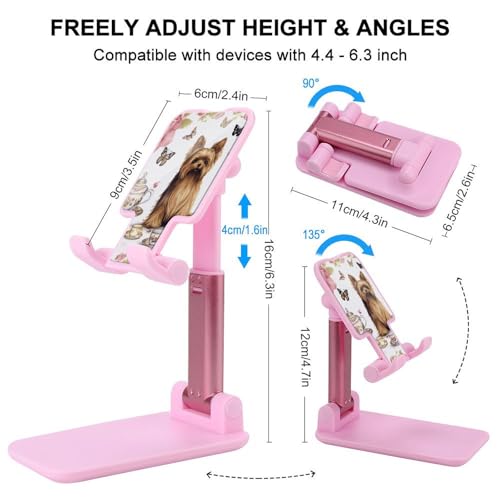 Support de téléphone Yorkshire Terrier et papillons roses cadeau idéal pour Noël - 2