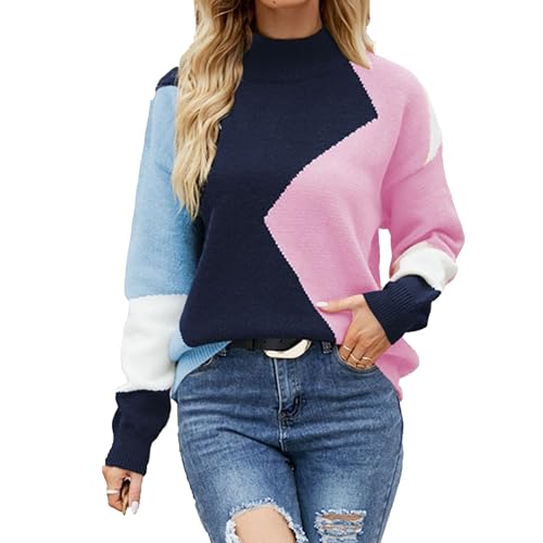 Pull à col ras du cou pour femmes chandails manches longues