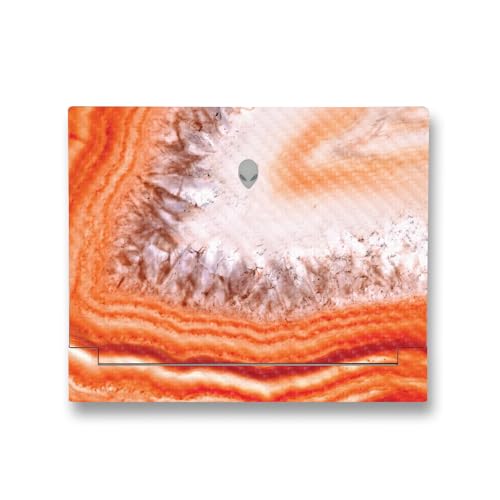 Image of MightySkins Carbon Fiber Skin Compatible With Alienware X14 R2 (2023) Full Wrap Kit - Orange Quartz | Protective, Durable Textured Carbon Fiber Finish | Easy To Apply & Change Styles | Made in the USA