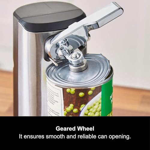 Morphy Richards 3-in-1 Electric Tin Can Opener, Knife Sharpener and Bottle Cap Remover, Magnetic Lid Holder, Hands Free, Safe Cleaning, Automatic Start and Stop, Cord Storage, Stainless Steel, 432030 - Image 4