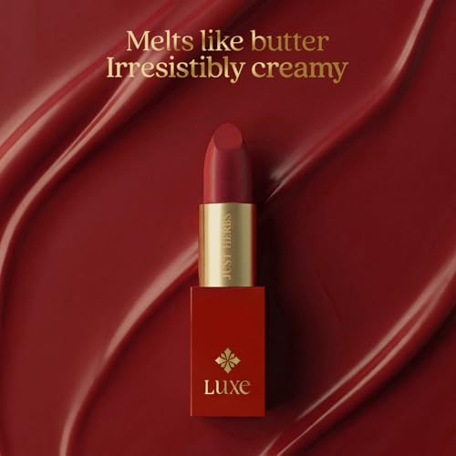 Image of Just Herbs Luxe Satin Melt High Shine Lipstick | Luxury Makeup | Ayurvedic Formula | Long Lasting Shine | Ayurvedic Lipstick - 4 gm (07 MIDNIGHT ROUGE)