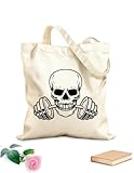 XIARON Canvas-Tasche Totenkopf-Hantel, Eisensport, Fächergewicht, Gymnastik 340g/m² dickes Gewebe...