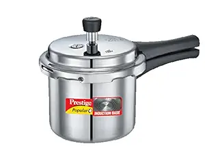 Prestige Popular Plus Induction Base Hard Anodized Aluminium Outer Lid Pressure Cooker, 2 Litres, White