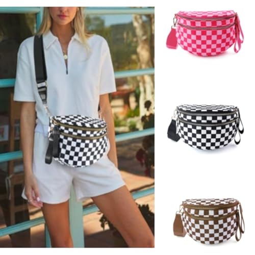 Emmafy GoFree - The Roomiest Crossbody Purse for Women, Checkered Nylon Bag, Travel Hobo & Bum Bag, Lightweight & Spacious3