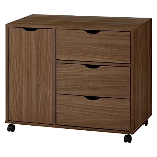 ぼん家具 キャビネット 収納 キャスター付き 幅80×奥行39.5×高さ70cm...