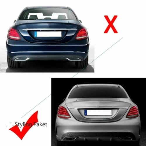 Parachoques trasero Benz W205 sedan 2015-2018 estilo AMG con puntas de escape 5