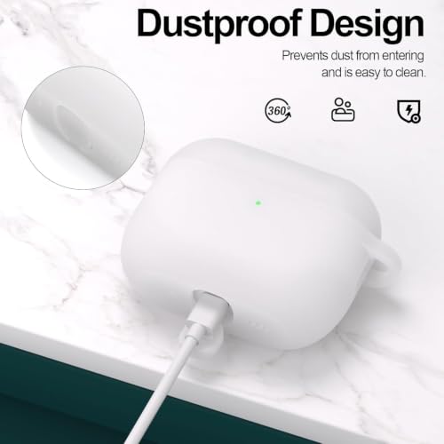Image of New Soft Silicone Case Compatible with Apple AirPods Pro 3 Generation (2025) Protective Silicone 360 Full Protection Dust-Proof Shockproof Case Cover with Hook (Cover Only) (Clear)