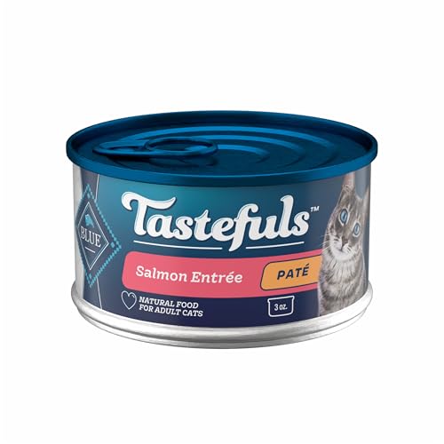 Image of Blue Buffalo Tastefuls Wet Cat Food Pate, Made with Natural Ingredients | Salmon Entree, 3-oz. Cans (24 Count)