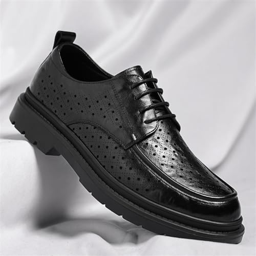 Men's Dress Shoes Men Genuine Leather Lace Up Oxfords Comfort Wide Pointed Toe Non-Slip Oxfords Shoes for Men3