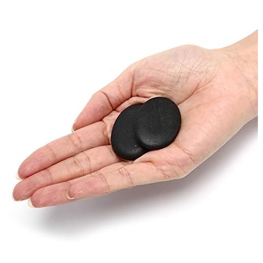 AKOAK 10 Pcs Professional Massage Hot Stone Natural Heat Retention Basalt for Spa, Massage Therapy and Relaxation,1.18 Inch x 1.57 Inch