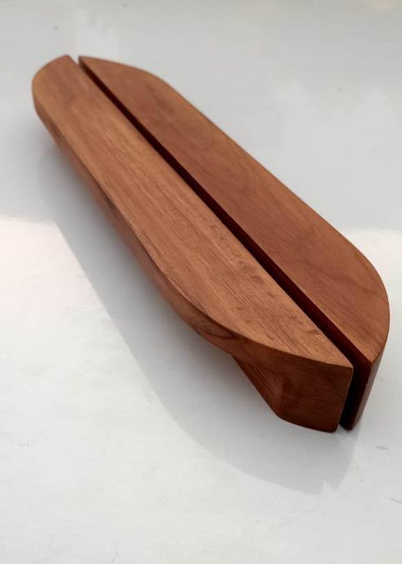 interior hut 3 natural teak wooden handle, pull handle, doors handle, solid teak wood for wardrobe handles, cabinet handles, drawers handles (8 inches)- 1 pair