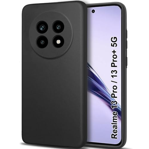 Image of TheGiftKart Sleek Back Cover Case for Realme 13 Pro / 13 Pro Plus 5G | Slim Fit Protective Design | Ultra Matte Finish | Camera Protection Bump | Soft Case Cover for Realme 13 Pro (Silicone, Black)