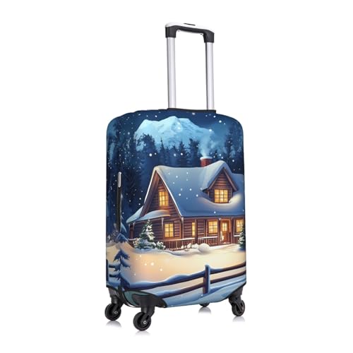 Cabin In The Woods Elastic Travel Luggage Cover, Washable Spandex Suitcase Protector, Anti-Scratch Fits 18-32 Inch3