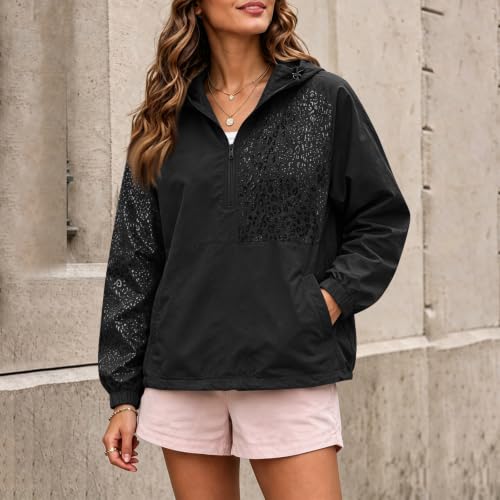 Elneeya Wind Breaker Jacket Womens Waterproof Quick Dry Hooded Rain Jacket - image 2