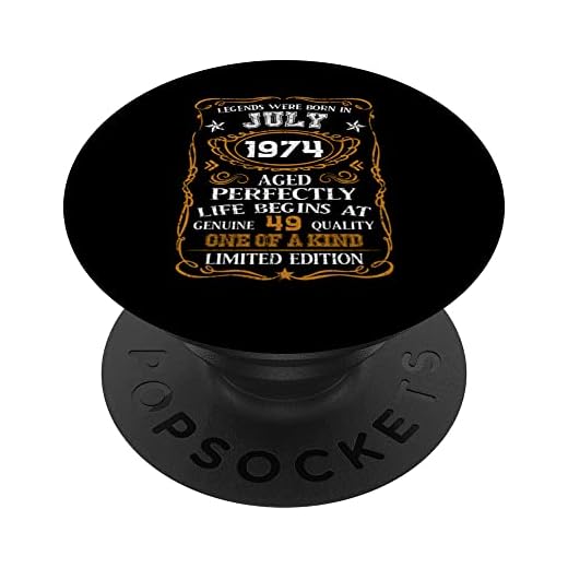 Regalos de cumpleaños 49 de julio de 1974 PopSockets PopGrip Intercambiable