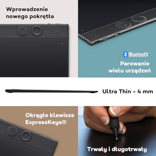 Wacom Intuos Pro Medium – innowacyjny tablet z rysikiem Wacom Pro Pen 3, kompaktowy i lekki – wszechstronny wybór dla ilustratorów, projektantów i edytorów zdjęć