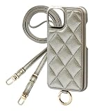 Elegante公式 Quilting Shoulder iPhone 17e/16e 用 ケース スマホケース ショルダー ストラップ キルティング カード 収納 ミラー マグネット おしゃれ かわいい アイフォン17e 16e 用 メタルグレー