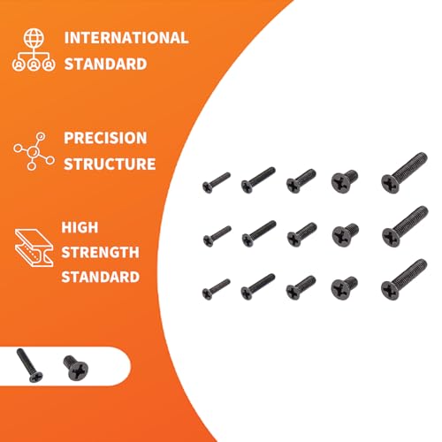 Vwoqiy 1240 Stück Kleine Schrauben Sortiment Kit, Senkkopfschrauben, Mikroschrauben Maschinenschrauben, Gewindeschrauben Set, Brillenschrauben, Uhrenbrille Computer Schrauben, M1.4/M1.7/M2/M2.5/M3
