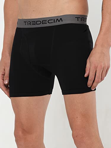 TREDECIM Men's 100% Organic Cotton Rib Boxers Briefs Underwear 3-Pack3