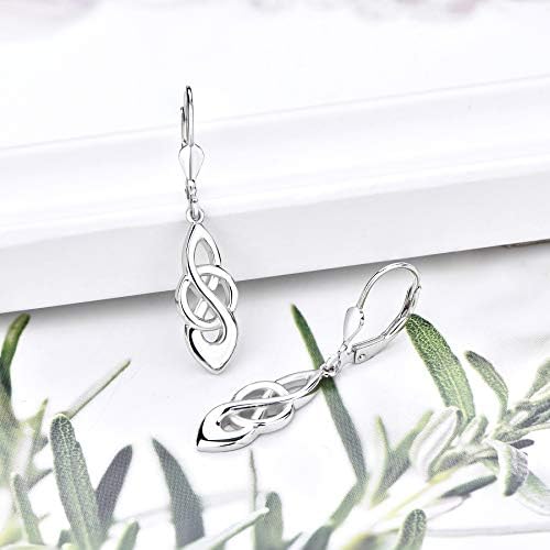 JO WISDOM Women Knot Earrings,925 Sterling Silver Celtic Knot Drop & Dangle Earrings