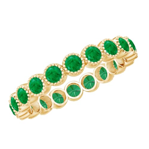 Certified Emerald Eternity Band for Women, AAA Quality, Natural Emerald Anniversary Ring (Ready to Gift)
