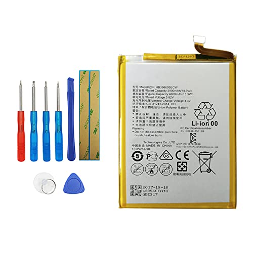 Vvsialeek HB396693ECW - Batería de repuesto para Huawei Mate 8 NXT-L09 con kit de herramientas gratuito.