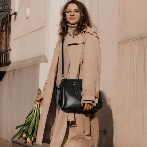 HESHE Genuine Leather Purses and Handbags for Women Tote Bags Shoulder Purses Crossbody Bag Top Handle Handbags3