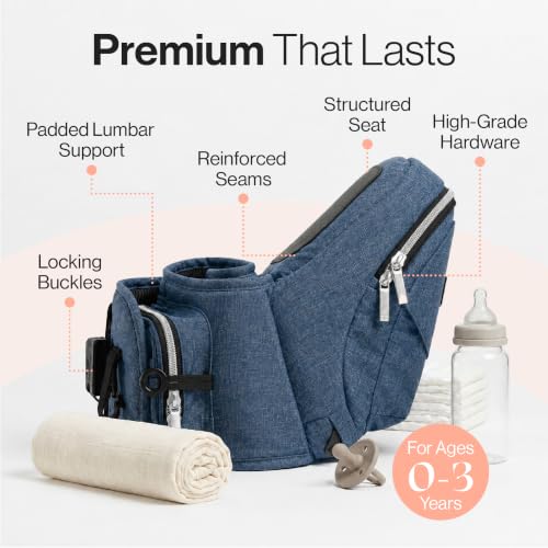Image of Tushbaby The Original Premium Quality Hip Seat Carrier - Safety-Certified Baby & Toddler Carrier with Secure Safety Buckles, Storage Pockets