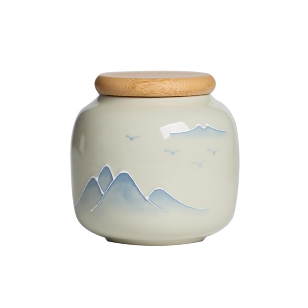 ZengL263NgS tea canister Small Ceramic Tea Canister Household Sealed Storage Jar For Kitchen Counter, Pantry Kitchen Organisation