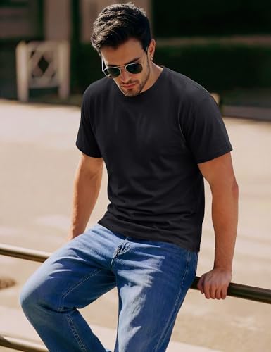 Image of MAGCOMSEN Mens T-Shirts Short Sleeve UPF 50+ Lightweight Moisture Wicking Basic Crewneck Casual Summer Cooling T Shirt