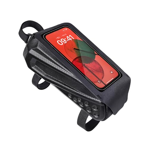 Lixada Bolsa Rígida de Eva para Cuadro de Bicicleta, con Tapa Abatible Impermeable y Diseño Reflectante, para Bicicleta de Montaña y Carretera Title, Negro 1L
