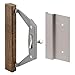 Prime-Line C 1186 Patio Door Handle Set, 3-1/2 in, Diecast/Wood, Alum. Color, Internal Lock, (single pack), Aluminum