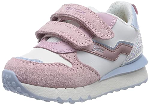 Geox Fille J Fastics Girl Basket, Rose Blanche, 25 EU