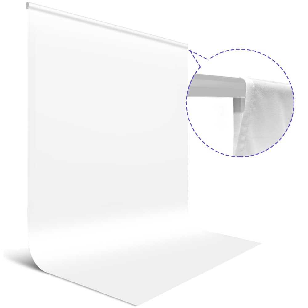White Backdrop for Photoshoot, 10x10 ft Photo Backdrop Curtain Double-Side for Photography, Polyester Fabric White Background Screen for Photographic Studio Baby Picture Party Prop (Backdrop Only)