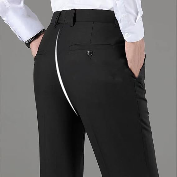 Calormas Mens Pants, Timelessflex - Men's High Stretch Straight Fit Pants, Classic-Fit Wrinkle-Resistant Suit Pants4