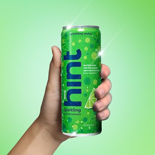 Image of Hint Sparkling Water, Lime - Canned Flavored Water Beverages with Electrolytes, Zero Calories, and Sugar Free - 12 Fl Oz Cans (Pack of 12)