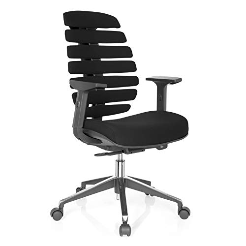 ofiprix | Silla Spine | Silla de Oficina Ergonómica | Silla Escritorio | Respaldo ergonómico | Espuma Inyectada | Brazos Ajustables | Alta Gama | Tejido Negro