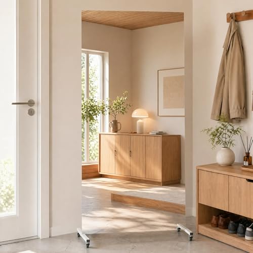 Brisafe �ړ����X�|�[�c�~���[ �����K���X �L���X�^�[�t�� ��80×����170cm �p�� ����^ �X�|�[�c���b�X�� �_���X���b�X�� �S���t �t�B�b�g�l�X�t�H�[���m�F ���K �s���e�B�X �t���_���X �g���[�j���O �w�Z �{�� ���� �X�^�W�I (�z���C�g)