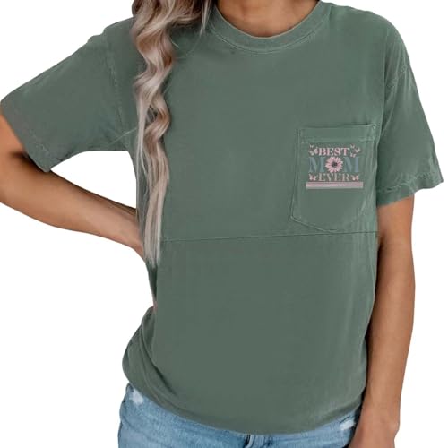 Camiseta de maternidad de Navidad, informal, cómoda, con cremallera, para madres lactantes, blusas, verde, XXL