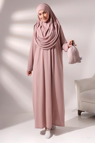 Image of ihvan online Muslim Dresses for Women, One-Piece Prayer Dress & Prayer Rug & Beads, Islamic Gift Set for Eid Ramadan