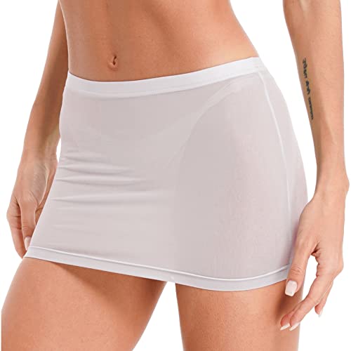 Woman's Mesh Sheer Transparent Ruched Micro Mini Hip Skirt Night Club Bodycon Pencil Skirt3
