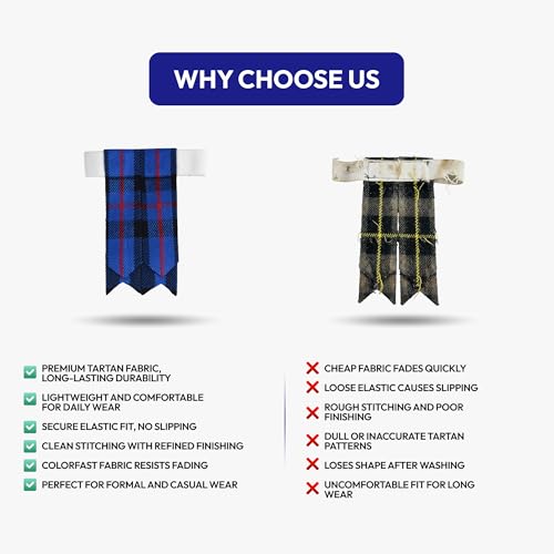 Image of Scottish Tartan Kilt Flashes with Elastic Adjusters
