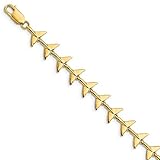 Solid 14k Yellow Gold Whale Tail Bracelet - with Secure Lobster Lock Clasp 7