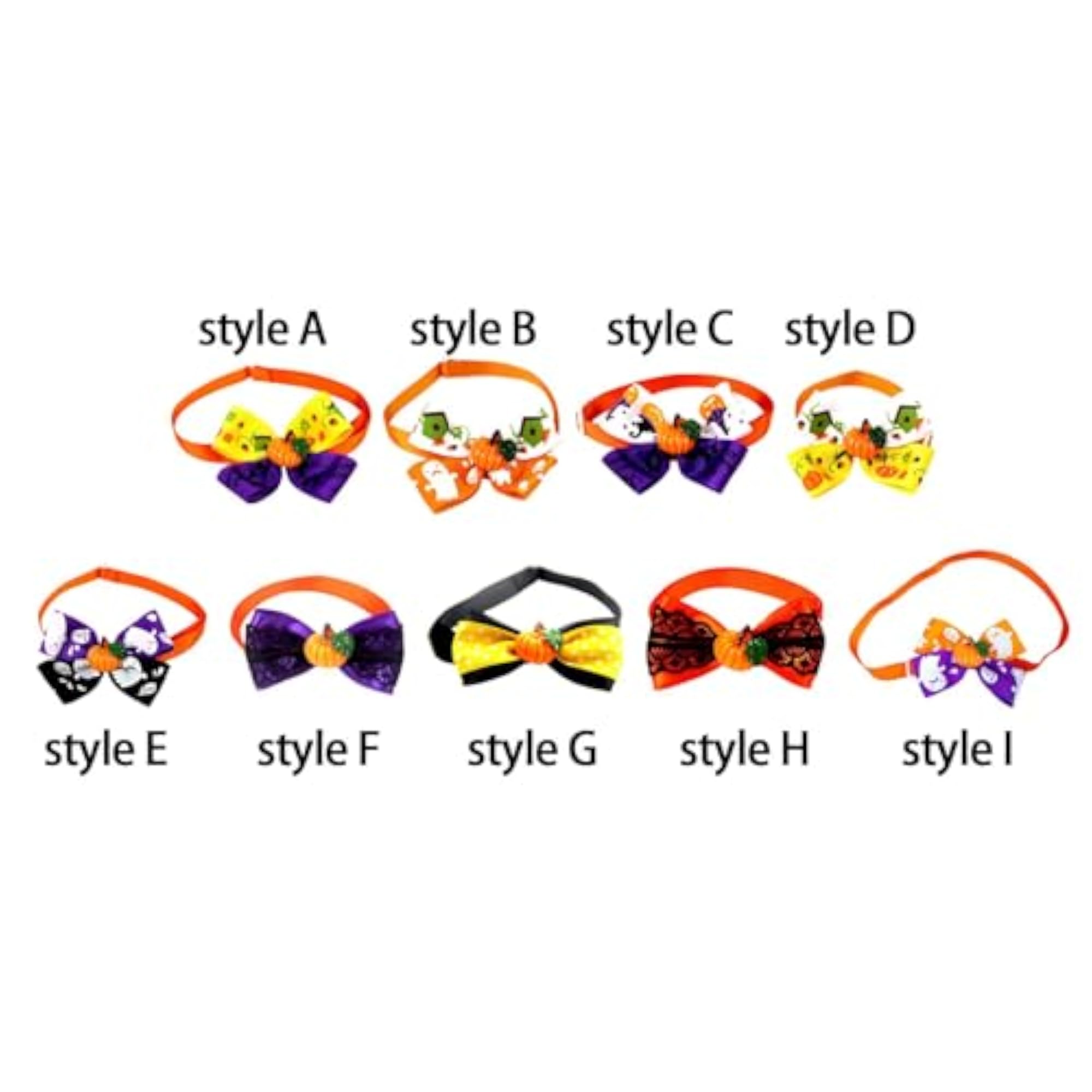 2xFall Halloween Pet Bow Tie Puppy Cat Collar Necklace Style A