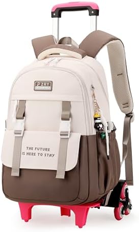 Rolling Backpack for Girls Backpack with Wheels Roller Bookbag Wheeled Bag Trolley School Bag