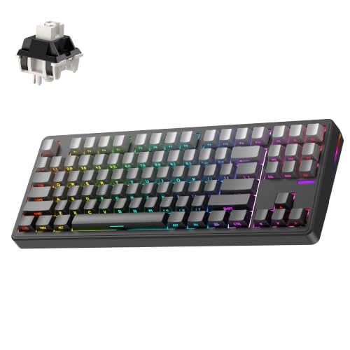 Image of Linky 87 Wireless Mechanical Keyboard,Tri-Mode BT5.0 /2.4GHz /USB-C Hot Swappable Custom Keyboard, Linear Switches,RGB Backlit Computer Gaming Keyboards for PC /Tablet /PS /Xbox(Black)