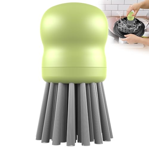 Image of Mini Dish Brush for Cleaning Chicken Shredder, Palm Brush Dish Scrubber with Ergonomic Grip, Kitchen Brush for Washing Dishes, Pans, Pots, Sink (1, Matcha)